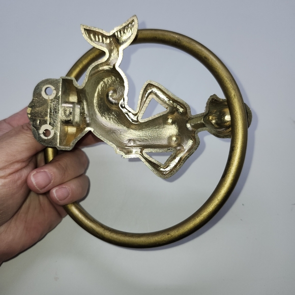 Vintage HALL-MACK MERMAID TOWEL RINGS WALL HOLDER Hollywood Regency - Picture 5 of 8